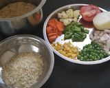 A picture of step 2 of Shahi Veg Masala Khichdi.