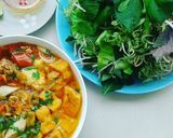 A picture of step 9 of Shrimp Bún Riêu.