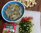 Foto langkah ke 1 dari resep 17. Tumis Teri Tempe Cabe hijau.