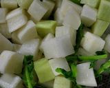 A picture of step 8 of Kkakdugi (Cubed Radish Kimchi).