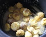 A picture of step 3 of Chestnut Rice Made with Mochi Rice (Okowa) Made in a Rice Cooker.