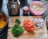 A picture of step 1 of Veg lunch thali.