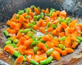 A picture of step 1 of Vegetable Chinese fried rice.