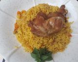 A picture of step 13 of Fried rice with fried chicken.