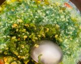 A picture of step 3 of Pumpkin Greens with Mung dal.