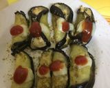 A picture of step 6 of Brinjal cheese roll.