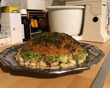 Une image de l'étape 12 de Dôme de salade composée marinée (haricots blancs,thon,carottes,courgettes et persil).