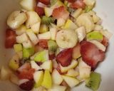 A picture of step 3 of Rainbow Fruit Chaat.