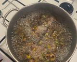 A picture of step 1 of Pappardelle with Pistachios, Béchamel, and Speck.