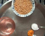 A picture of step 1 of Fry dal with Roti for Lunch.