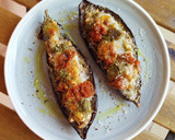 Foto del paso 8 de la receta: Berenjenas rellenas de carne de canelón con tomate y pesto