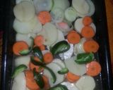A picture of step 2 of Grilled lamb with vegetables.