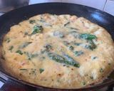 A picture of step 6 of Smoked salmon and Tenderstem broccoli (or asparagus) frittata.