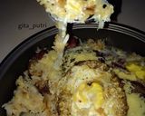 Foto langkah ke 10 dari resep Hamburg Steak with Rice & Egg + Melted Cheese.