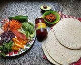 Une image de l'étape 1 de 🥗🌮🌽wraps🥑 saumon 🍣 légumes de saison 🌶️🫑🍂.