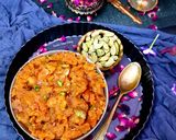 A picture of step 5 of Aata Suji and Mawa Halwa.