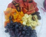 A picture of step 1 of Fruit chaat platter.