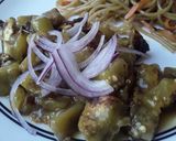 Foto del paso 8 de la receta: Fideos fritos con berenjenas doradas en salsa de naranja