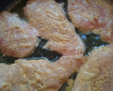 A picture of step 1 of Mustard chicken in carrot and parsnip sauce.