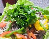 Hình bước làm 4 của món Gỏi bò ớt chuông, potato flatbread