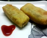 A picture of step 3 of Indian potato cigar rolls.