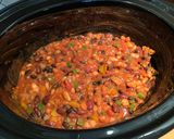 A picture of step 4 of Vegetarian mixed bean slow cooker chilli.