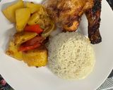 A picture of step 3 of Chicken with rice and vegetables.