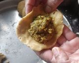 A picture of step 3 of Leftover Bharit stuffed Bati.