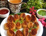 पिनव्हील समोसा विथ धनिया चटनी (Pinwheel Samosa with dhaniya chutney recipe in HIndi) रेसिपी चरण 7 फोटो
