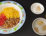 A picture of step 3 of Corn and sprout salad.