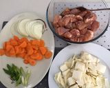 A picture of step 1 of Black vinegar chicken & vegetable rice bowl.