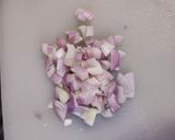 A picture of step 1 of Chicken salami starter.