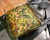 Une image de l'étape 21 de Flan aux fanes de carottes, oignons nouveaux, jambon et saint Moret.