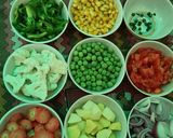 A picture of step 1 of Vegetable Biryani.