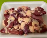 A picture of step 1 of Chicken Heart in Japanese Curry.