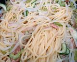 A picture of step 11 of Cold summer pasta with Bitter melon, Sour Plum & Tuna.