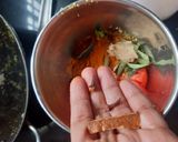 A picture of step 2 of Badanekayi Yennegayi stuffed brinjal curry.