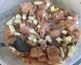 Une image de l'étape 7 de Poulet mariné aux poivrons bicolores.