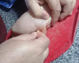 Foto del paso 3 de la receta: Pechugas de pollo rellenas con paleta y queso al verdeo