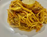 A picture of step 6 of Beef Thai Style noodles/spaghetti.