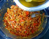 A picture of step 7 of Red chilli pickle.
