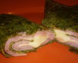 Foto del paso 7 de la receta: Crepes verdes de jamón y queso