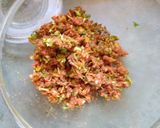 A picture of step 2 of Stuff karela with multigrain chapati.