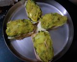 A picture of step 6 of Vada Pav Bruschetta 2 ways.