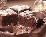 A picture of step 8 of Eggless Chocolate Cake.