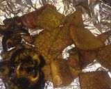 A picture of step 2 of Easy Efo Riro with poundo yam.