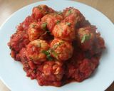 A picture of step 9 of Vickys Chicken Meatballs in Tomato Sauce, GF DF EF SF NF.