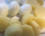 A picture of step 1 of Kolkata style egg biryani.