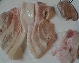 A picture of step 1 of Pork belly and eggs.
