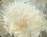 A picture of step 1 of Spicy, Sweet, and Sour Daikon Namul.